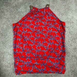 Lilly Pulitzer Bowen Halter Top Picante Coral Heebee Zeebees Zebra Size M EUC